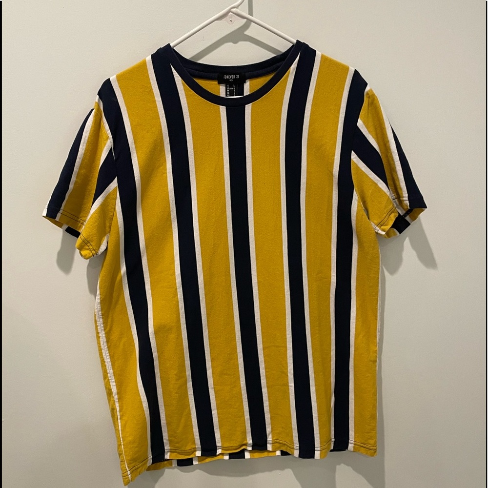 Men’s Yellow and Navy Striped Shirt